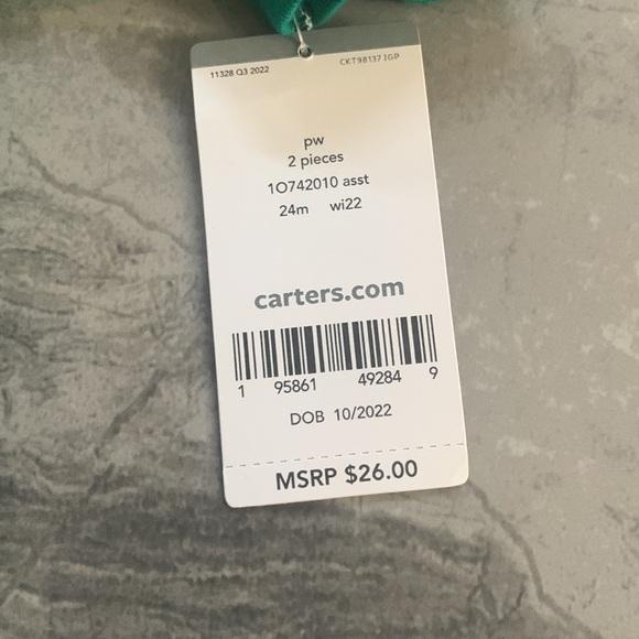 Carter's - 2 Piece Set - Tee & Jogger Pants - Lucky Charmer - 24 months - NWT - Picture 15 of 16